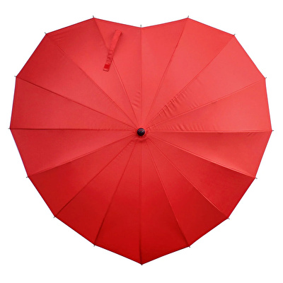 LEGAMI Şemsiye Kalp Şekilli Kırmızı