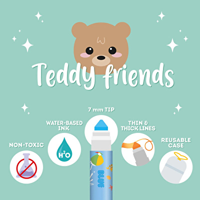 LEGAMI 12li Fosforlu Kalem Teddy ve Arkadaşları