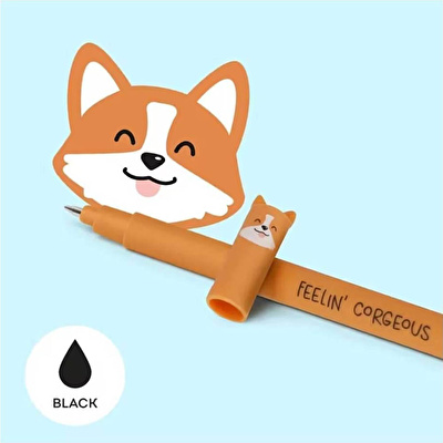 LEGAMI Silinebilir Siyah Jel Kalem Corgi