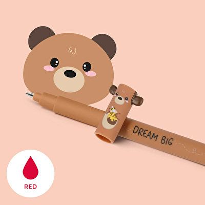 LEGAMI Silinebilir Kırmızı Jel Kalem - Teddy Bear