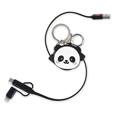LEGAMI Uzayabilen 3lü Sarj Kablosu Panda