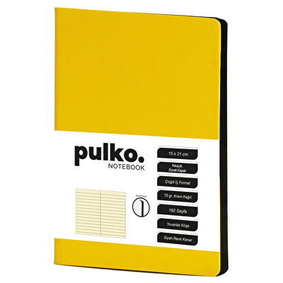 PULKO Notebook Not Defteri, 15x21 cm Çizgili, Limon Sarı