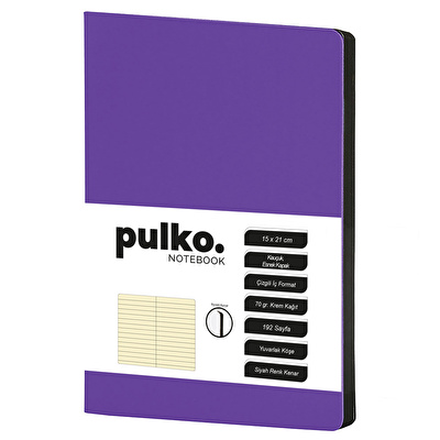 PULKO Notebook Not Defteri, 15x21 cm Çizgili, Mor