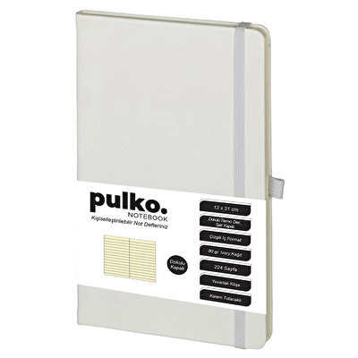 PULKO Notebook Klasik Çizgili Not Defteri 13x21 cm Beyaz