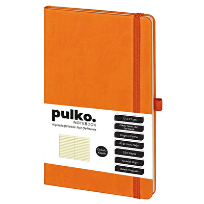 PULKO Notebook Klasik Çizgili Not Defteri 13x21 cm Turuncu