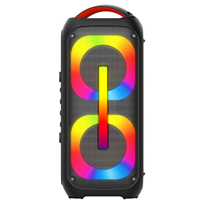 SUNIX 120W Çıkış Gücü 15W Wireless Şarj Ekolayzer TWS Mikrofon ve Gitar Girişli Ledli Bluetooth Hoparlör