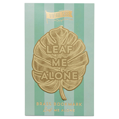 DESIGNWORKS INK Vintage Sass Metal Kitap Ayracı Leaf Me Alone 14 cm