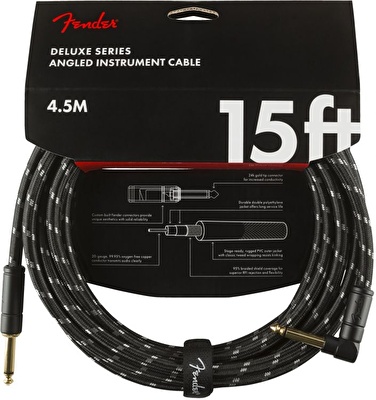 Fender Deluxe Düz/L Uç 4.5 Metre Siyah Tweed Enstrüman Kablo