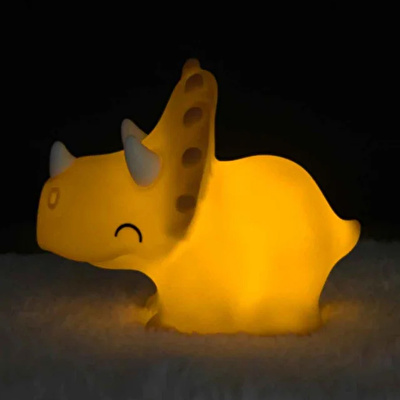 DHINK Silikon Gece Lambası Triceratops Pembe
