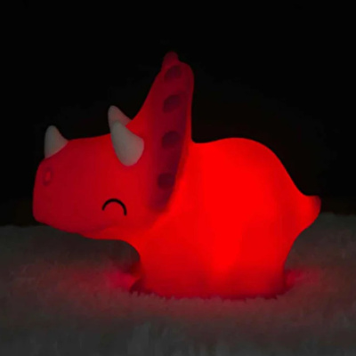 DHINK Silikon Gece Lambası Triceratops Pembe