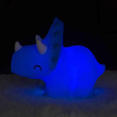 DHINK Silikon Gece Lambası Triceratops Pembe