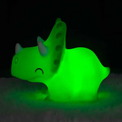 DHINK Silikon Gece Lambası Triceratops Pembe