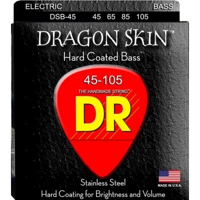 DR DSB45 DRAGON SKIN Clear 45-105 Medium Bas Gitar Teli