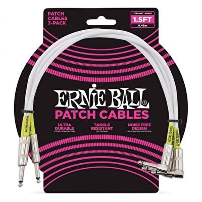 ERNIE BALL P06056 Beyaz 1,5 ft 3'lü Patch Kablo