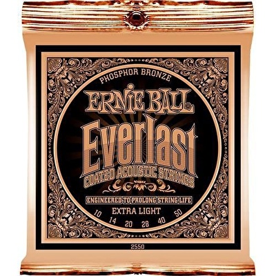 Ernie Ball P02550 Everlast Akustik Gitar Teli (Extra Light)