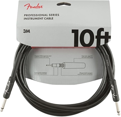 Fender Professional 3 Metre Siyah Enstrüman Kablosu
