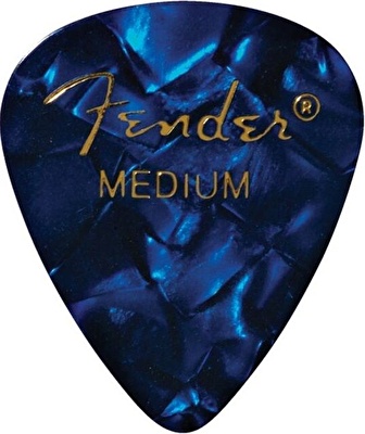 Fender 351 Shape Premium Picks Medium 12 Pack Blue Moto Picks Pena