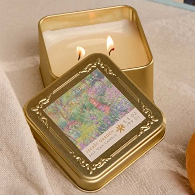 PADDYWAX Empresyonistler Metal Teneke Mum 99 gr 8x8 cm Degas Monet The Artist Garden Of Giverny