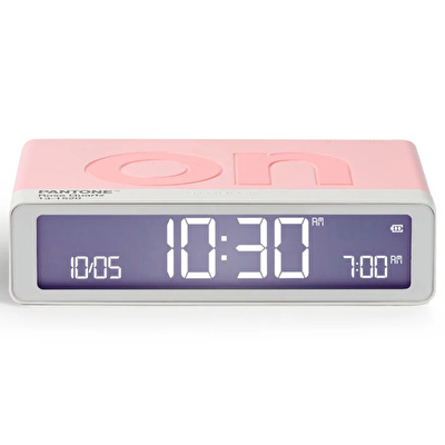 LEXON x Pantone Flip Klasik Şarj Edilebilir Alarm Saat Pembe