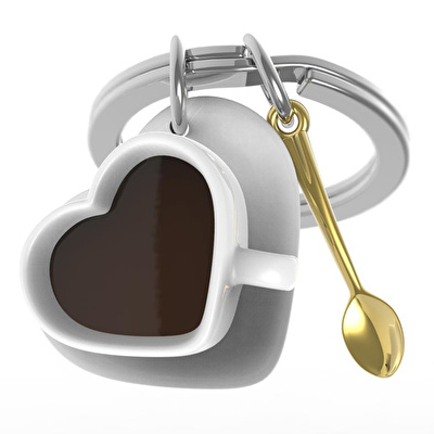 METALMORPHOSE Kalp Kahve Fincanı Anahtarlık