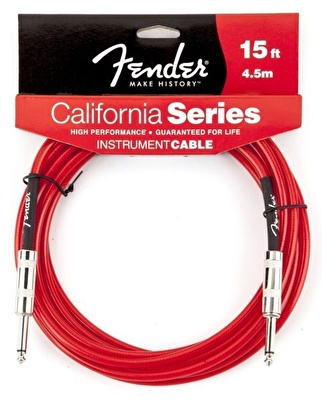 Fender 15' California Instrument Cable Candy Apple Red Enstrüman Kablosu