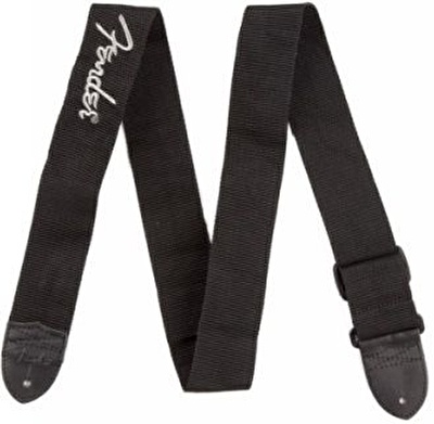 Fender 2" Black Poly Strap w/ Grey Fender Logo Askı