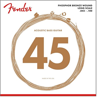 Fender Acoustic 8060 Bass Strings Phosphor Bronze Long Scale 34" Gauges .45-.100 String Sets - Akustik Bas Gitar Teli