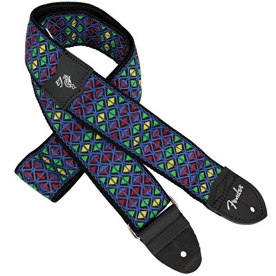 Fender Eric Johnson "The Walter" Signature Strap Blue with Multi-Colored Triangle Pattern Askı
