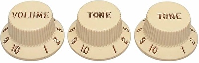 Fender Knob Strat 1V/2T Vintage Aged Knobs Kits & Pick Up Covers