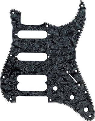 Fender 11 Delikli H/S/S Konfigürasyon 4-Ply Mount Black Pearl Strat Pickguard