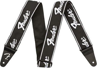 Fender Running Logo Strap Black Askı