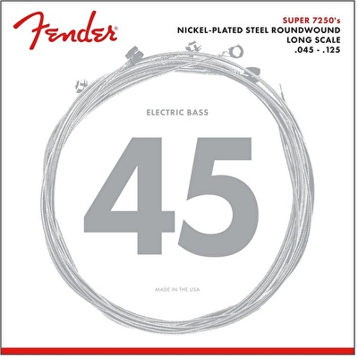 Fender Super 7250 Bass Strings Nickel Plated Steel Long Scale 7250-5M Ggs .045-.125 Set of 5 String Sets - Bas Gitar Teli