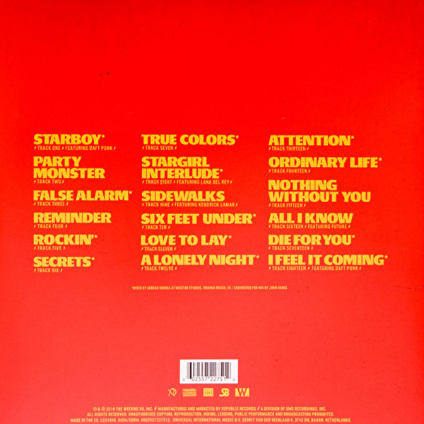 The Weeknd - Starboy (Translucent Red Vinyl)