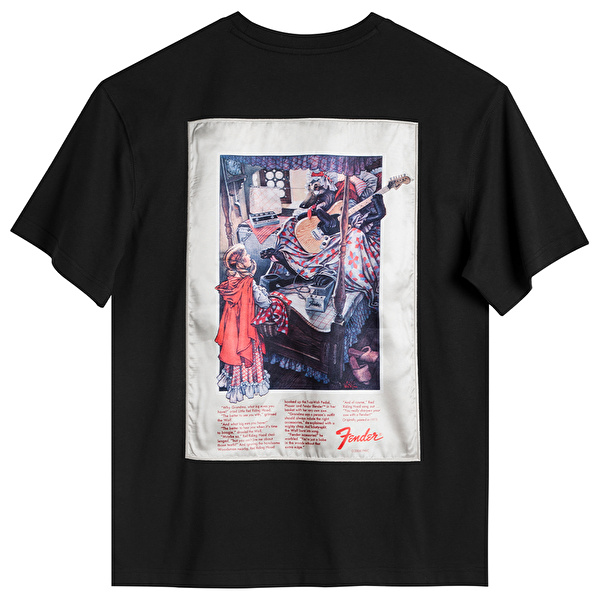 FENDER® Little Red Riding Hood Loose Siyah T-Shirt