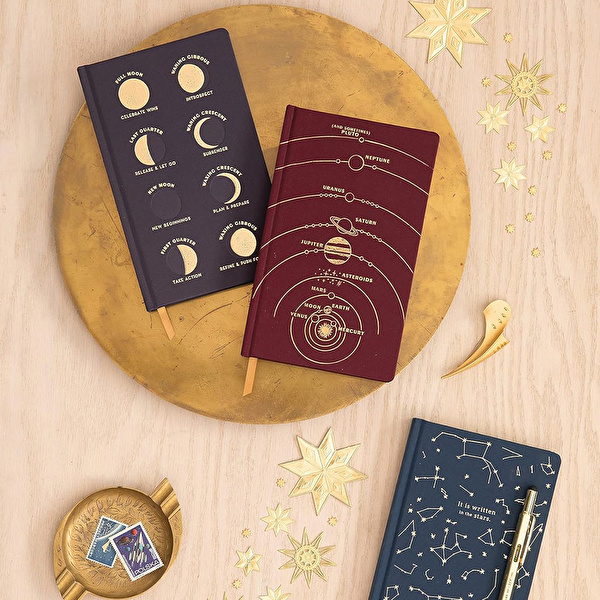 DESIGNWORKS INK Moon Phases Lacivert Sert Kapak Defter 21 x 13 cm