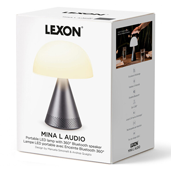 LEXON Mina Audio Led Lamba Metalik Gri