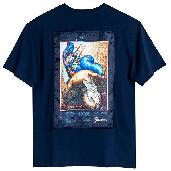 FENDER® Alice in Wonderland Loose Lacivert T-Shirt