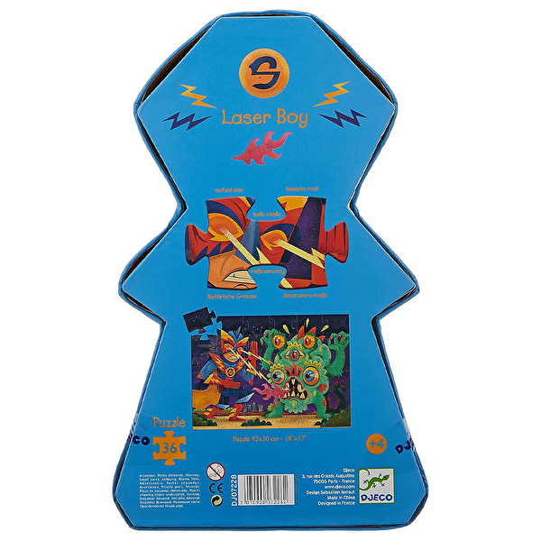 DJECO Dekoratif Puzzle 36 Parça Süper Boy