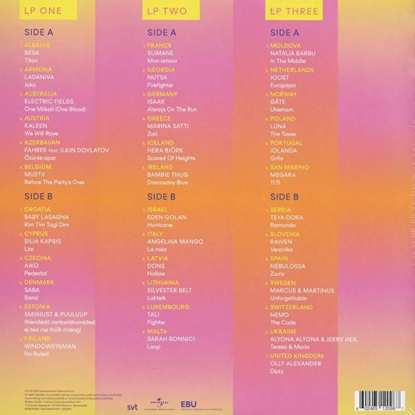 Çeşitli Sanatçılar - Eurovision Song Contest Malmö 2024 (Limited Edition - Colored Vinyl)