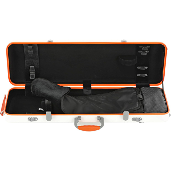 GEWA FUN SERIES PS351188 4/4 Polikarbon Keman Kutusu (Beyaz - Turuncu)