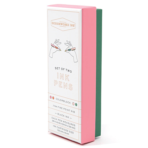 DESIGNWORKS INK 2'li Tükenmez Kalem Red Orange & Emerald