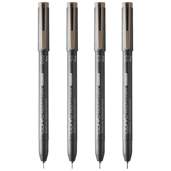 COPIC Multiliner Warm Grey 4'lü Kalem Seti (0,05, 0,1, 0,3, 0,5)