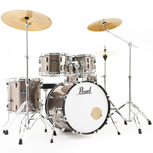 PEARL RS505BC/C707 Roadshow Bronze Metallic 5 Parça (20B/10T/12T/14F/14S) Aksamlı ve Sabian Zilli Akustik Davul Seti