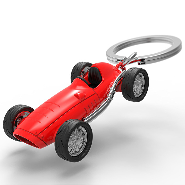 METALMORPHOSE Kırmızı Vintage Yarış Arabası Anahtarlık