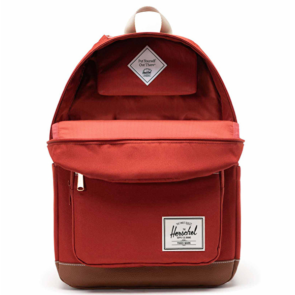 HERSCHEL Pop Quiz Backpack Red Ochre/Tan/White Stitch Çanta