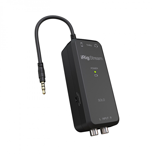 IK Multimedia iRigs Stream Solo iPhone, iPad ve Mac/PC için Canlı Yayın Ses Kartı