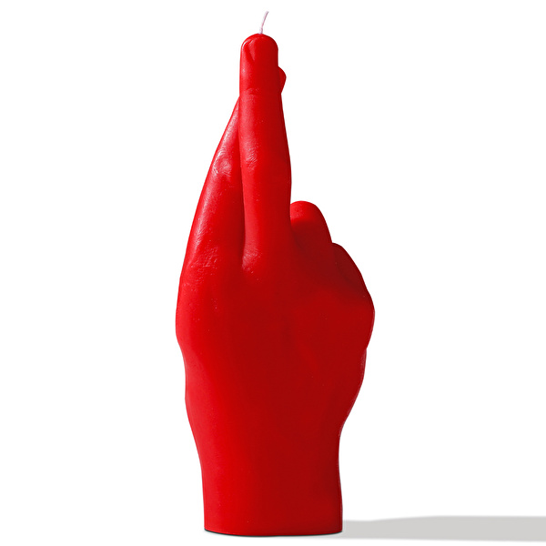 CANDLE HAND Crossed Fingers Mum Kırmızı