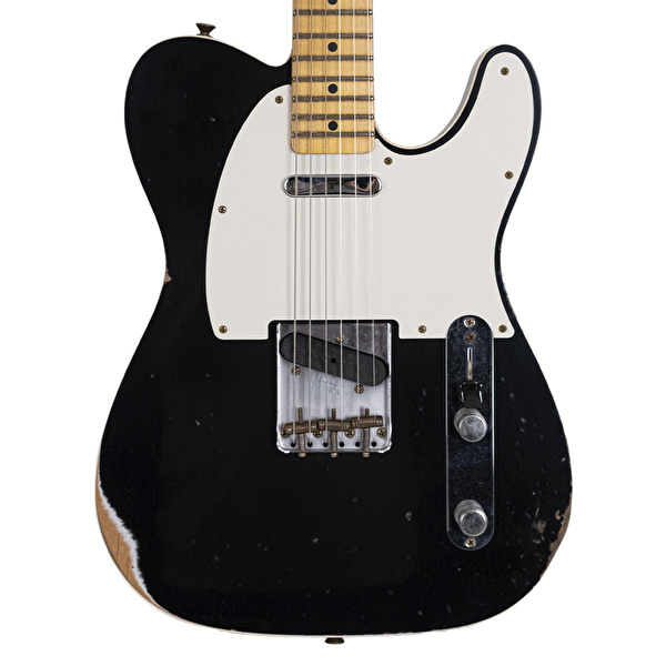Fender Custom Shop 1959 Telecaster Relic Akçaağaç Klavye Aged Black Elektro Gitar