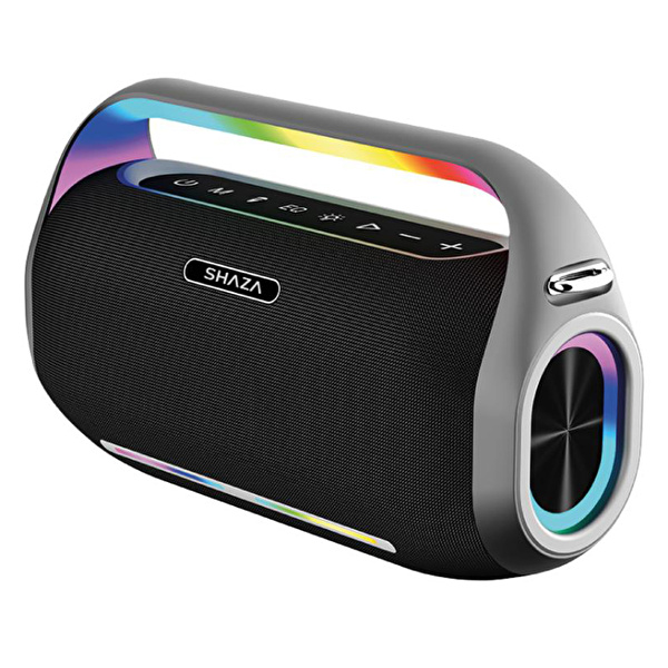 SHAZA 250W Ses Çıkışı Mikrofonlu Taşınabilir Bluetooth Hoparlör Siyah