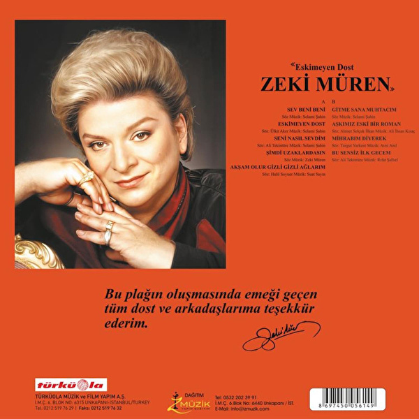 Zeki Müren-Eskimeyen Dost (Renkli Plak)